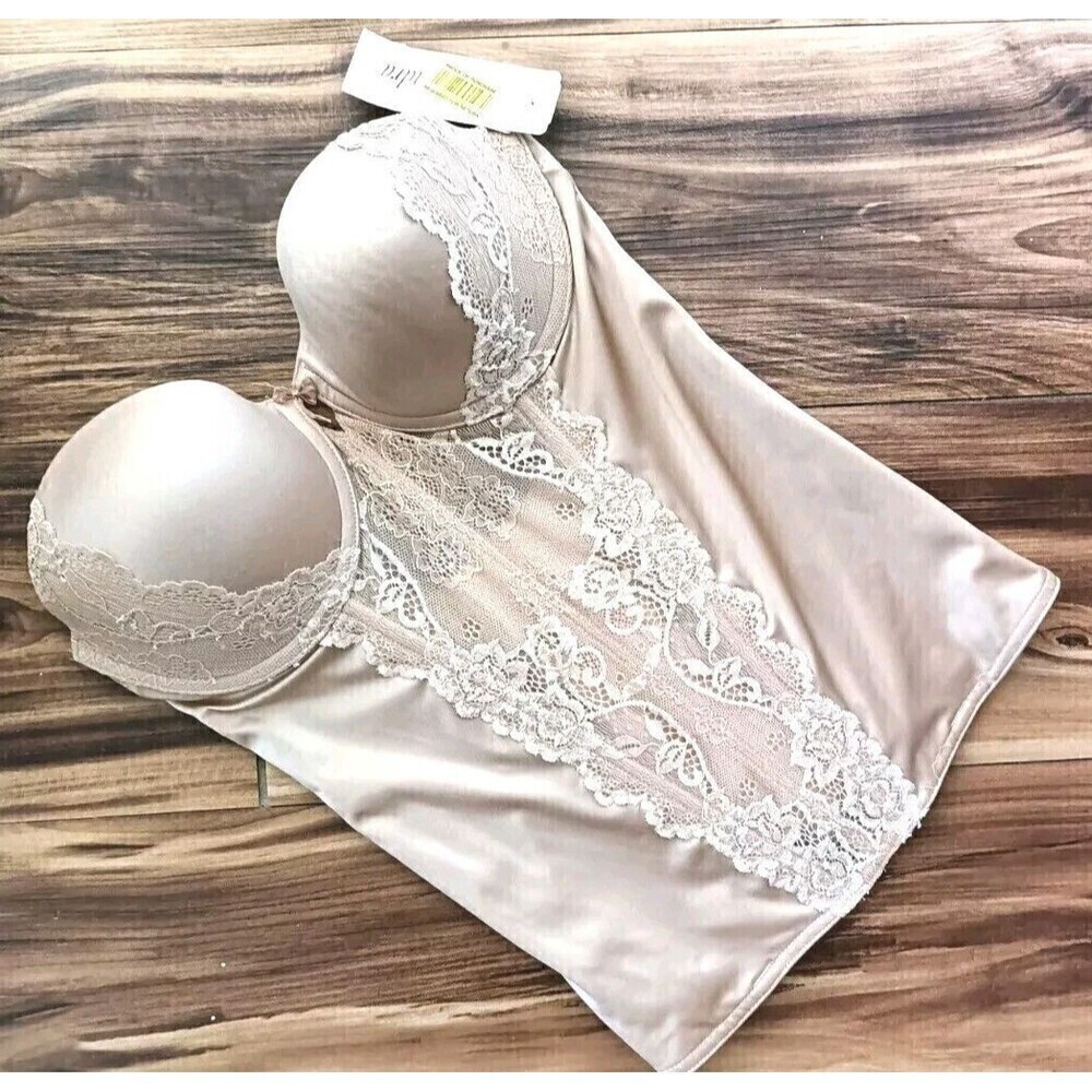 Cassandra Intimates Strapless Corset Bustier Bra Beige Size 32C 30533 No STRAPS